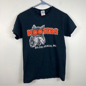 Vtg Y2ks  Hooters Biloxi Beach  Tshirt Black Sz S Small MS Mississippi